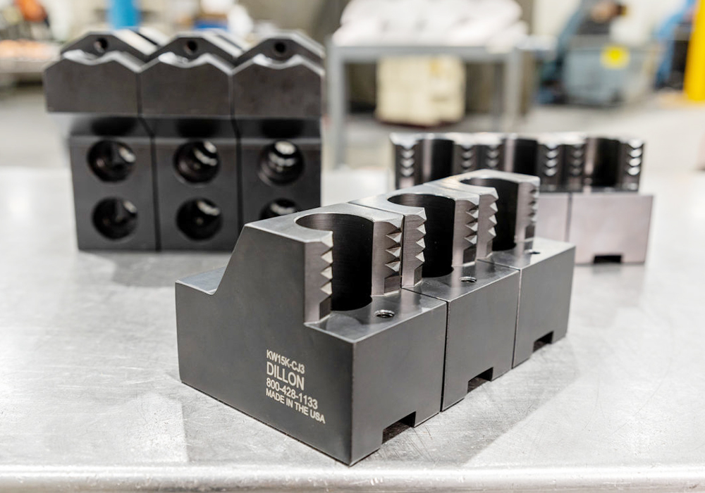 Dillon Claw Jaws Securely Grip Workpiece for More Aggressive Turning